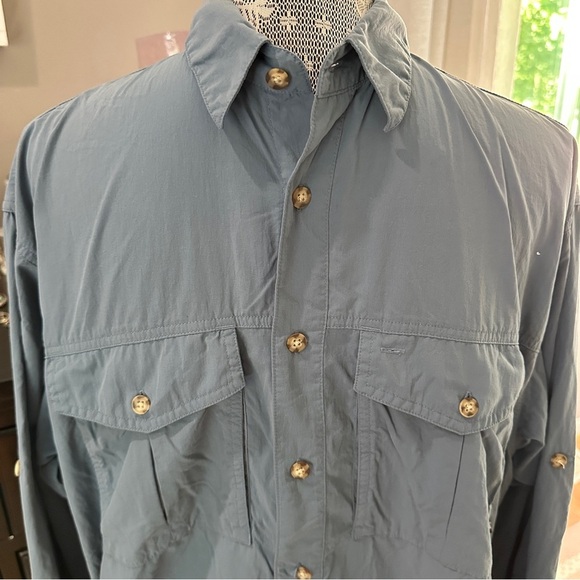 Eastern Mountain Sports EMS Blue Nylon Vented Fishing Outdoor Shirt Men’s M - Picture 3 of 14